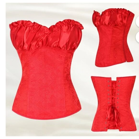 New Satin Push Up Bra,Strapless Seamless light Padded  Corset Bustier /Thong 2Pc - Picture 1 of 16